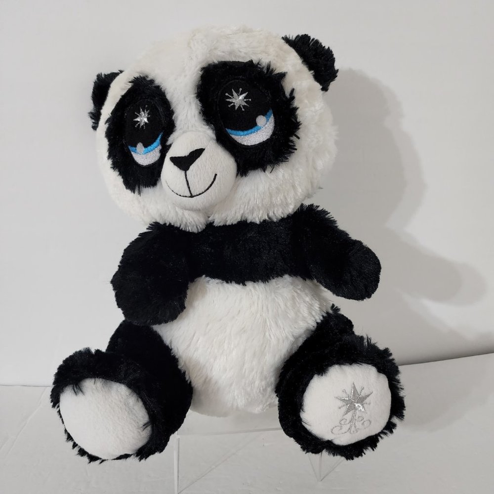 Peek A Boo Stuffed Panda Bear Embroidered Eyes 14" Plus Panda Bear